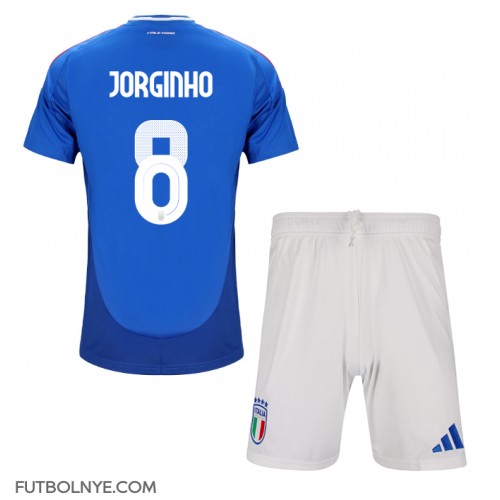 Camiseta Italia Jorginho Frello #8 Primera Equipación para niños Eurocopa 2024 manga corta (+ pantalones cortos)